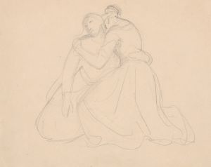 Sketch of the figure to the group of the Virgin Mary and Mary Magdalene to the painting ‘Entombment’