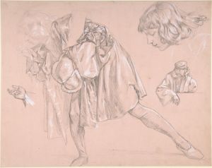 Study of a young man bending forward to kiss a hand, for the painting ‘The Departure of the Prodigal Son’