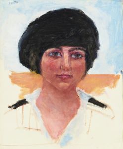 Tête de femme, toque noire, Mme Lucienne Dupuy de Frenelle