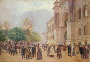 La sortie du Salon, au Palais de l’Industrie