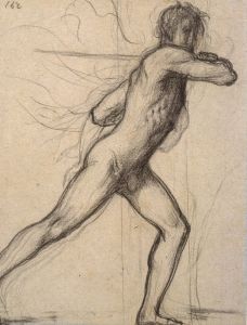 Homme brandissant un sabre