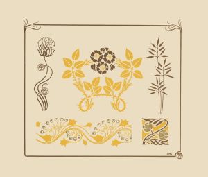 Abstract design based on flowers and thorns.