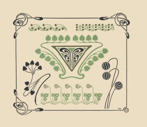 Abstract design based on leaves and arabesques