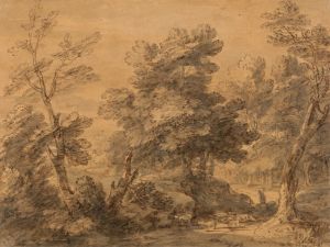 Wooded Landscape with Shepherd and Sheep