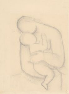 Mother with Child in her Arms – Study for the Painting Mother – Seated
