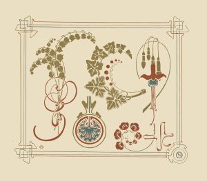 Abstract design based on flowers and leaves