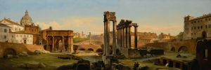Rome, A View Of The Forum In Afternoon Light