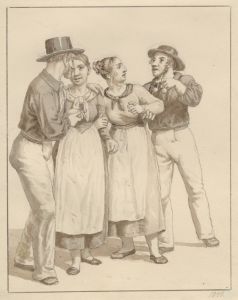 To sømænd gør kur til et par piger