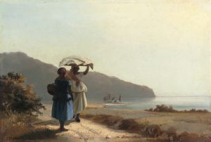 Two Women Chatting by the Sea,St. Thomas