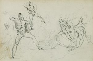 Studies of nude men in combat