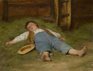 Boy Asleep in the Hay