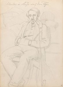 Male portrait with long pipe