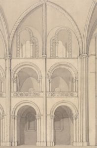 Perspective Elevation of Part of the Abbey Church of Saint Stephen at Caen, Normandy