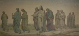 Christ walking with the disciples